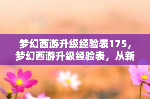 梦幻西游升级经验表175,梦幻西游升级经验表,从新手到巅峰的全面解析 梦幻西游升级经验表175,梦幻西游升级经验表,从新手到巅峰的全面解析