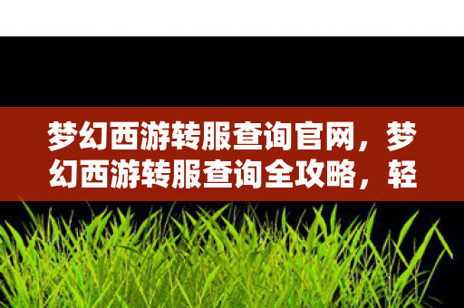 梦幻西游转服查询官网，梦幻西游转服查询全攻略，轻松实现跨服冒险之旅