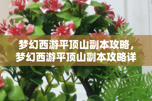 梦幻西游平顶山副本攻略,梦幻西游平顶山副本攻略详解 梦幻西游平顶山副本攻略,梦幻西游平顶山副本攻略详解