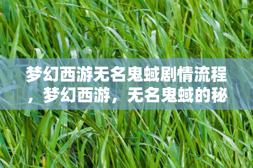 梦幻西游无名鬼蜮剧情流程,梦幻西游,无名鬼蜮的秘密探险之旅 梦幻西游无名鬼蜮剧情流程,梦幻西游,无名鬼蜮的秘密探险之旅