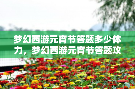 梦幻西游元宵节答题多少体力,梦幻西游元宵节答题攻略,玩转节日活动,赢取丰厚奖励! 梦幻西游元宵节答题多少体力,梦幻西游元宵节答题攻略,玩转节日活动,赢取丰厚奖励!