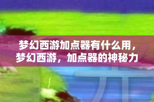 梦幻西游加点器有什么用,梦幻西游,加点器的神秘力量 梦幻西游加点器有什么用,梦幻西游,加点器的神秘力量