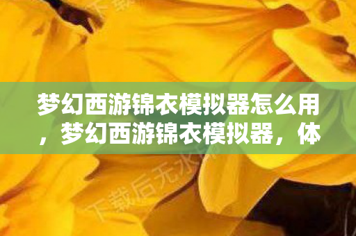 梦幻西游锦衣模拟器怎么用,梦幻西游锦衣模拟器,体验不一样的梦幻人生 梦幻西游锦衣模拟器怎么用,梦幻西游锦衣模拟器,体验不一样的梦幻人生