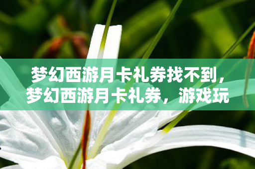 梦幻西游月卡礼券找不到,梦幻西游月卡礼券,游戏玩家的超值福利 梦幻西游月卡礼券找不到,梦幻西游月卡礼券,游戏玩家的超值福利