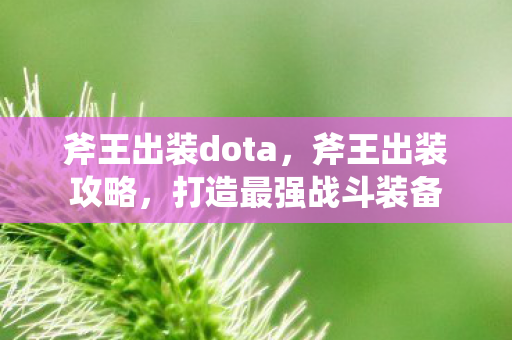 斧王出装dota，斧王出装攻略，打造最强战斗装备
