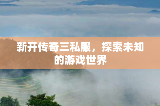 新开传奇三私服,探索未知的游戏世界 新开传奇三私服,探索未知的游戏世界