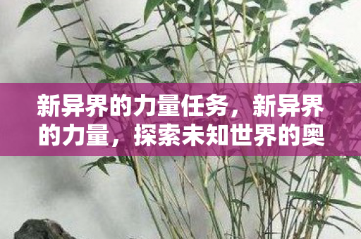 新异界的力量任务,新异界的力量,探索未知世界的奥秘与挑战 新异界的力量任务,新异界的力量,探索未知世界的奥秘与挑战