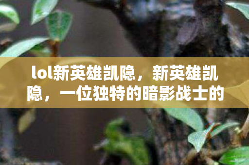 lol新英雄凯隐,新英雄凯隐,一位独特的暗影战士的崛起 lol新英雄凯隐,新英雄凯隐,一位独特的暗影战士的崛起