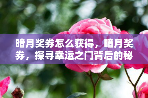 暗月奖券怎么获得,暗月奖券,探寻幸运之门背后的秘密 暗月奖券怎么获得,暗月奖券,探寻幸运之门背后的秘密
