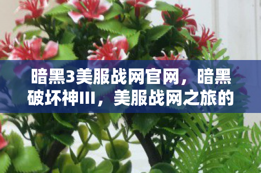 暗黑3美服战网官网,暗黑破坏神III,美服战网之旅的启示与探索 暗黑3美服战网官网,暗黑破坏神III,美服战网之旅的启示与探索