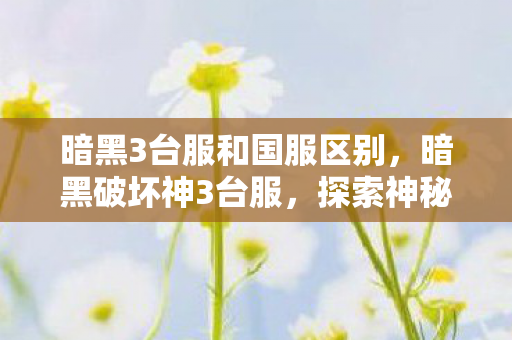 暗黑3台服和国服区别,暗黑破坏神3台服,探索神秘的东方之旅 暗黑3台服和国服区别,暗黑破坏神3台服,探索神秘的东方之旅