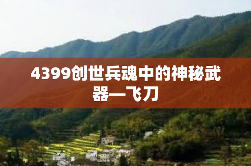 4399创世兵魂中的神秘武器—飞刀 4399创世兵魂中的神秘武器—飞刀