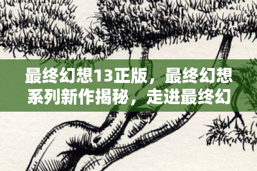 最终幻想13正版,最终幻想系列新作揭秘,走进最终幻想13的奇幻世界 最终幻想13正版,最终幻想系列新作揭秘,走进最终幻想13的奇幻世界