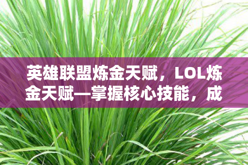 英雄联盟炼金天赋,LOL炼金天赋—掌握核心技能,成为战场炼金术士! 英雄联盟炼金天赋,LOL炼金天赋—掌握核心技能,成为战场炼金术士!