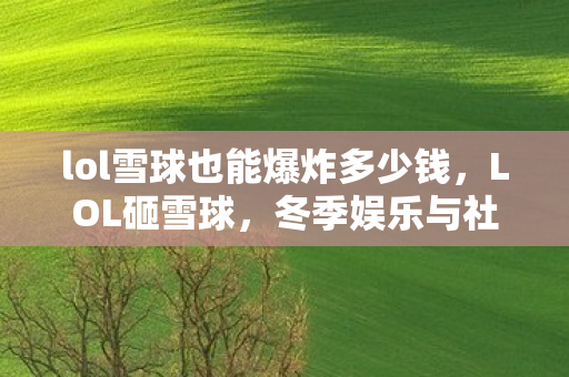 lol雪球也能爆炸多少钱,LOL砸雪球,冬季娱乐与社交互动的新体验 lol雪球也能爆炸多少钱,LOL砸雪球,冬季娱乐与社交互动的新体验