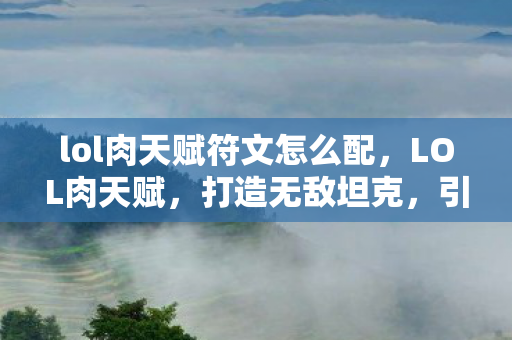 lol肉天赋符文怎么配,LOL肉天赋,打造无敌坦克,引领战场新潮流 lol肉天赋符文怎么配,LOL肉天赋,打造无敌坦克,引领战场新潮流