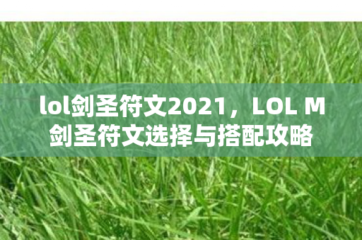 lol剑圣符文2021，LOL M剑圣符文选择与搭配攻略