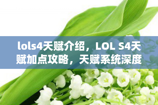lols4天赋介绍,LOL S4天赋加点攻略,天赋系统深度解析与实战应用 lols4天赋介绍,LOL S4天赋加点攻略,天赋系统深度解析与实战应用