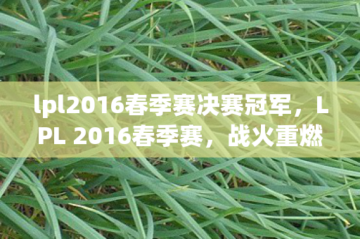 lpl2016春季赛决赛冠军,LPL 2016春季赛,战火重燃,群雄逐鹿 lpl2016春季赛决赛冠军,LPL 2016春季赛,战火重燃,群雄逐鹿