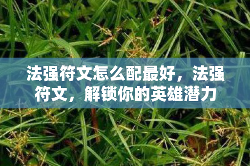 法强符文怎么配最好,法强符文,解锁你的英雄潜力 法强符文怎么配最好,法强符文,解锁你的英雄潜力