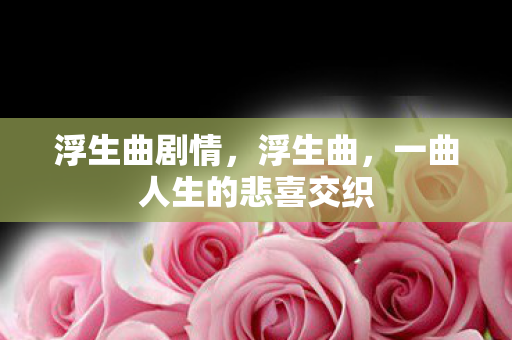浮生曲剧情，浮生曲，一曲人生的悲喜交织