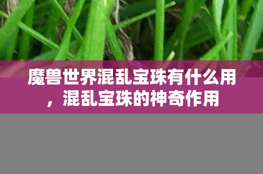魔兽世界混乱宝珠有什么用,混乱宝珠的神奇作用 魔兽世界混乱宝珠有什么用,混乱宝珠的神奇作用