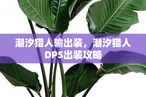 潮汐猎人输出装，潮汐猎人DPS出装攻略