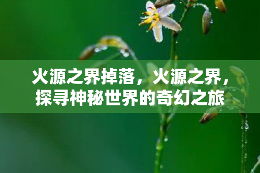 火源之界掉落,火源之界,探寻神秘世界的奇幻之旅 火源之界掉落,火源之界,探寻神秘世界的奇幻之旅