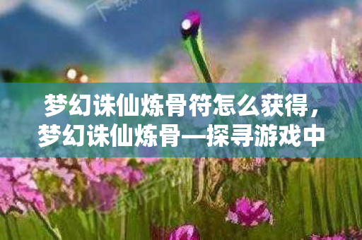 梦幻诛仙炼骨符怎么获得,梦幻诛仙炼骨—探寻游戏中的骨骼系统强化之路 梦幻诛仙炼骨符怎么获得,梦幻诛仙炼骨—探寻游戏中的骨骼系统强化之路