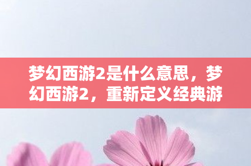 梦幻西游2是什么意思，梦幻西游2，重新定义经典游戏的新纪元