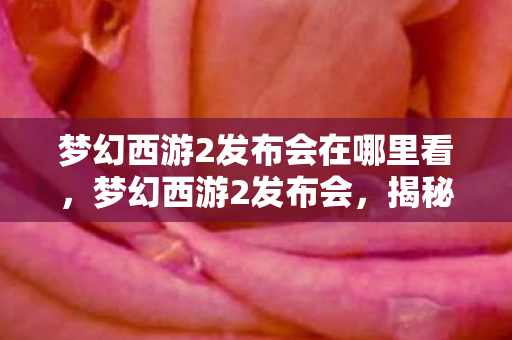 梦幻西游2发布会在哪里看，梦幻西游2发布会，揭秘全新游戏内容与未来展望