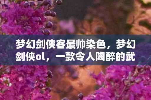 梦幻剑侠客最帅染色,梦幻剑侠ol,一款令人陶醉的武侠网游世界 梦幻剑侠客最帅染色,梦幻剑侠ol,一款令人陶醉的武侠网游世界
