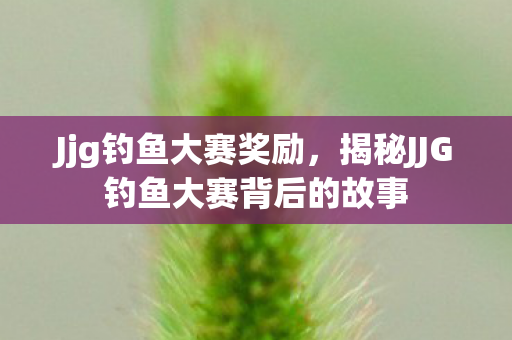 Jjg钓鱼大赛奖励，揭秘JJG钓鱼大赛背后的故事