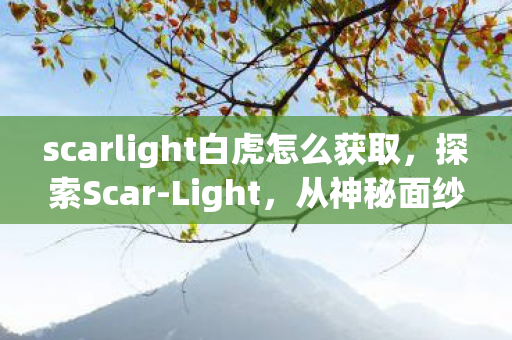 scarlight白虎怎么获取,探索Scar-Light,从神秘面纱下揭示真相 scarlight白虎怎么获取,探索Scar-Light,从神秘面纱下揭示真相