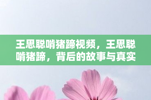 王思聪啃猪蹄视频,王思聪啃猪蹄,背后的故事与真实面貌 王思聪啃猪蹄视频,王思聪啃猪蹄,背后的故事与真实面貌
