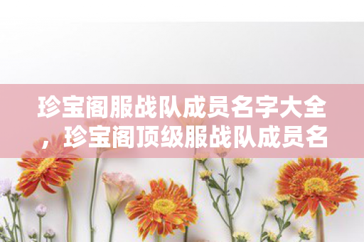 珍宝阁服战队成员名字大全,珍宝阁顶级服战队成员名字揭秘 珍宝阁服战队成员名字大全,珍宝阁顶级服战队成员名字揭秘