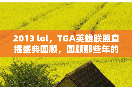 2013 lol,TGA英雄联盟直播盛典回顾,回顾那些年的精彩瞬间(2013年篇) 2013 lol,TGA英雄联盟直播盛典回顾,回顾那些年的精彩瞬间(2013年篇)
