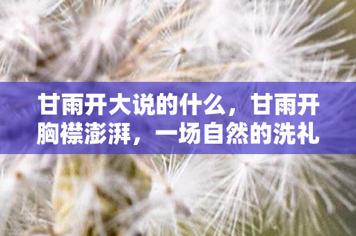 甘雨开大说的什么，甘雨开胸襟澎湃，一场自然的洗礼，一次心灵的觉醒