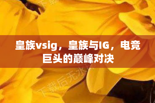 皇族vsig，皇族与IG，电竞巨头的巅峰对决