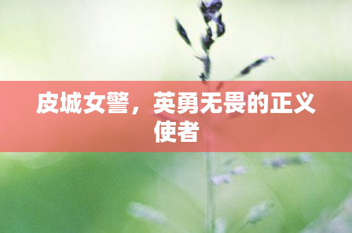 皮城女警，英勇无畏的正义使者