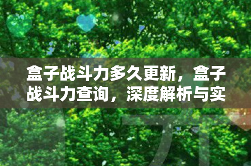盒子战斗力多久更新,盒子战斗力查询,深度解析与实战应用指南 盒子战斗力多久更新,盒子战斗力查询,深度解析与实战应用指南