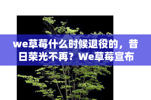 we草莓什么时候退役的,昔日荣光不再?We草莓宣布退役引发电竞圈热议 we草莓什么时候退役的,昔日荣光不再?We草莓宣布退役引发电竞圈热议