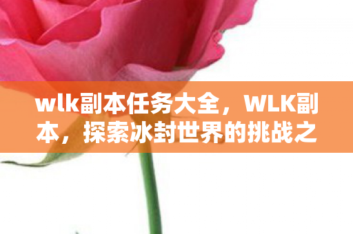 wlk副本任务大全,WLK副本,探索冰封世界的挑战之旅 wlk副本任务大全,WLK副本,探索冰封世界的挑战之旅