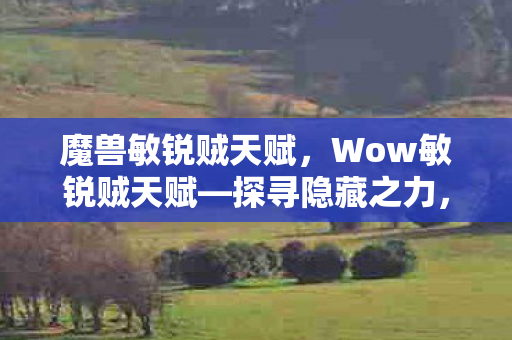 魔兽敏锐贼天赋,Wow敏锐贼天赋—探寻隐藏之力,揭示潜行之美 魔兽敏锐贼天赋,Wow敏锐贼天赋—探寻隐藏之力,揭示潜行之美