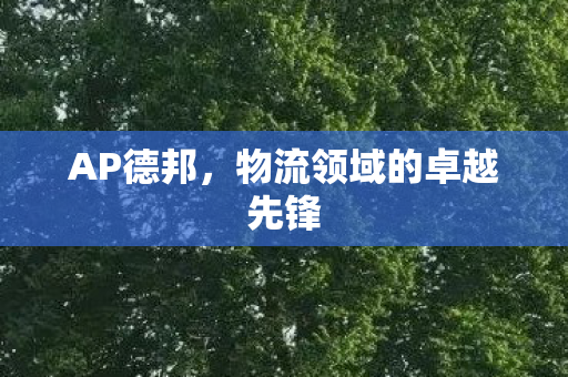 AP德邦,物流领域的卓越先锋 AP德邦,物流领域的卓越先锋