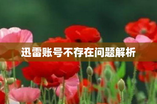 迅雷账号不存在问题解析 迅雷账号不存在问题解析