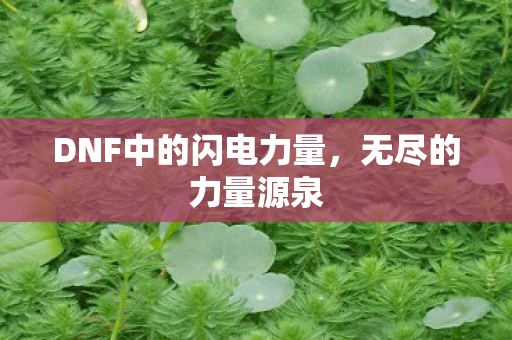 DNF中的闪电力量,无尽的力量源泉 DNF中的闪电力量,无尽的力量源泉
