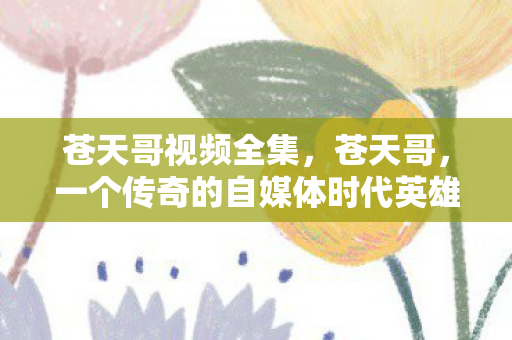 苍天哥视频全集,苍天哥,一个传奇的自媒体时代英雄 苍天哥视频全集,苍天哥,一个传奇的自媒体时代英雄