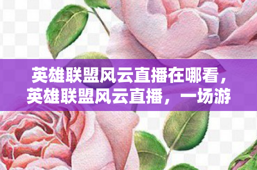 英雄联盟风云直播在哪看,英雄联盟风云直播,一场游戏与直播的视听盛宴 英雄联盟风云直播在哪看,英雄联盟风云直播,一场游戏与直播的视听盛宴