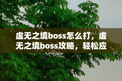 虚无之境boss怎么打，虚无之境boss攻略，轻松应对，战胜强大boss！